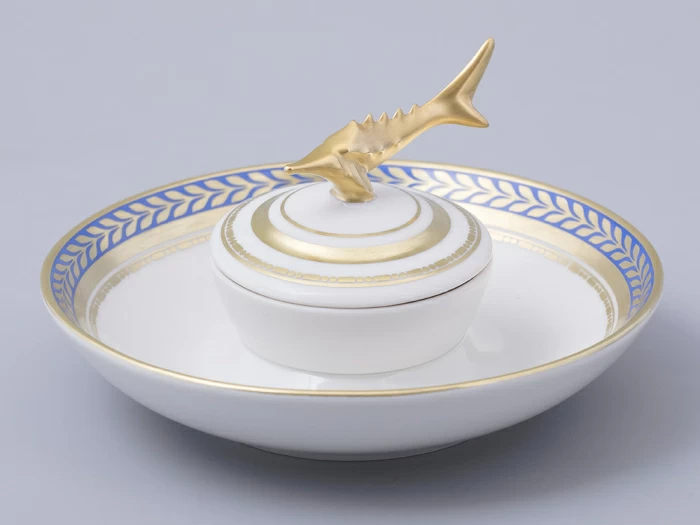 Подарочный набор стопки и икорница рис. Золотой арт. 81.30556.00.1, 