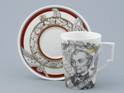 Бокал с блюдцем в подарочной упаковке, форма Гранд, рисунок Полководцы России Александр Суворов, арт. 81.32549.00.1, 