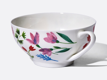 Чашка с блюдцем чайная форма Купольная рисунок Primavera (Примавера), арт. 81.34274.00.1