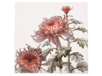 Пласт 350х350 форма Квадратный рисунок Хризантемы арт. 80.89268.00.1