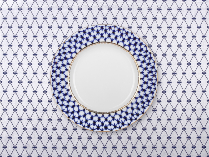 Подарочный набор Скатерть квадратная 145х145 Кобальтовая сетка Синяя арт. 14.01151.02, 