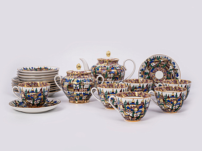 Сервиз чайный, форма Весенняя, рисунок Русская фантазия, арт. 81.20886.00.1