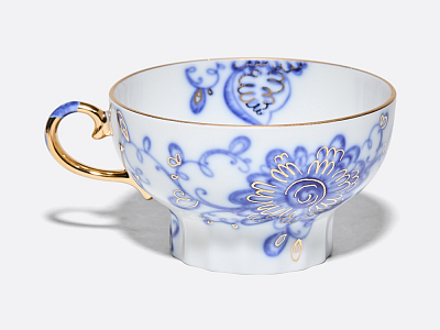 Чашка с блюдцем чайная 230 мл форма Шатровая рисунок Поющий сад арт. 81.10298.00.1