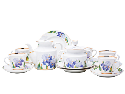 Сервиз чайный Банкетная Ирисы, 6 персон 20 предметов, арт. 81.20873.00.1