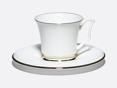 Чашка с блюдцем кофейная 145 мл.,  форма Юлия,  рисунок Золотая лента арт. 81.17853.00.1