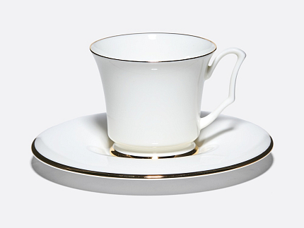 Чашка с блюдцем кофейная 145 мл.,  форма Юлия,  рисунок Золотая лента арт. 81.17853.00.1