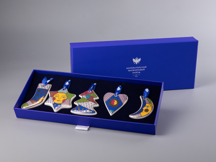 Подарочный набор Елочные игрушки Колядки 5 шт. арт. 81.30735.00.1, 