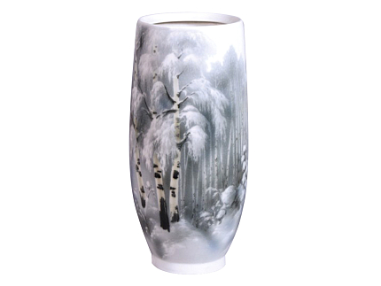 Ваза декоративная форма Карелия рисунок Зимние березы арт. 80.04734.00.1