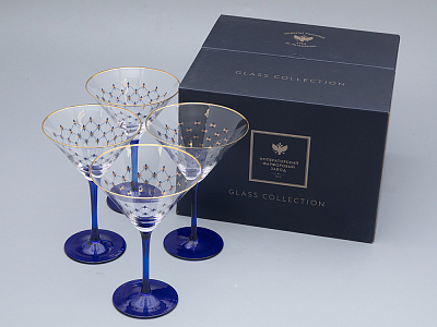 Набор (4 бокала для мартини) 150 мл Кобальтовая сетка арт. 14.11002.07