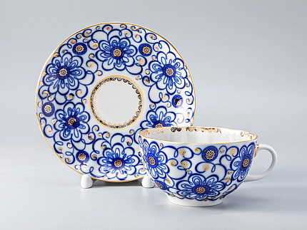 Сервиз чайный форма Тюльпан рисунок Вьюнок, 6 персон 20 предметов, арт. 81.11152.06.1