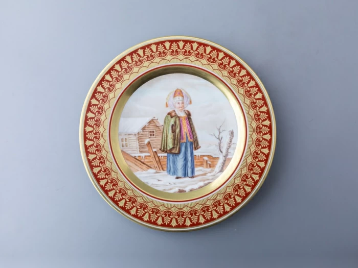 Тарелка декоративная 270 мм форма Mazarin (Мазарин) рисунок Гурьевский Калужская купчиха, арт. 80.57921.00.1, 