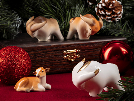 Скульптура форма Бык (з.з.) рисунок Коричневый арт. 82.64365.00.1