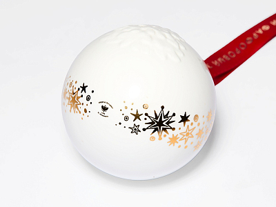 Елочная игрушка в подарочной упаковке, форма Шар с елкой, рисунок Звездопад, арт. 81.33931.00.1