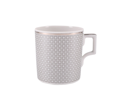 Чашка с блюдцем чайная форма Гербовая рисунок Зазеркалье. Квадраты ( мет.), арт. 81.27713.00.1, 