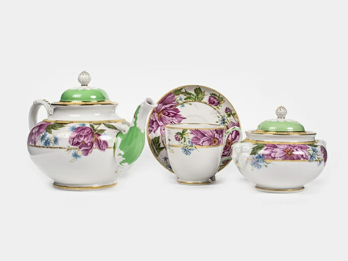 Сервиз чайный на 6 персон 14 предметов, форма Александр III рисунок Дыхание лета, арт. 61.21074.00.5, 