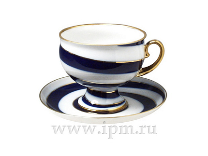 Чашка с блюдцем чайная форма Классическая рисунок Серпантин 360 мл арт. 81.14776.00.1