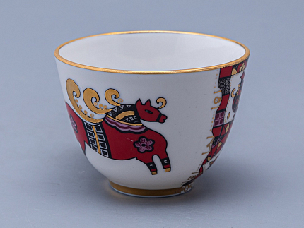 Чашка с блюдцем чайная 250 мл форма Весенняя рисунок Красный конь арт. 81.15308.00.1