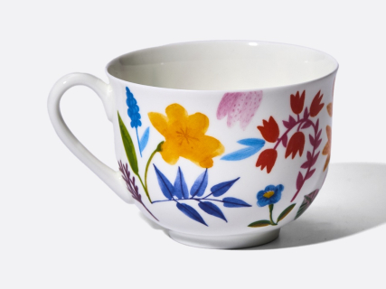 Чашка с блюдцем чайная 345 мл форма Ландыш рисунок Primavera арт. 81.30808.00.1, 