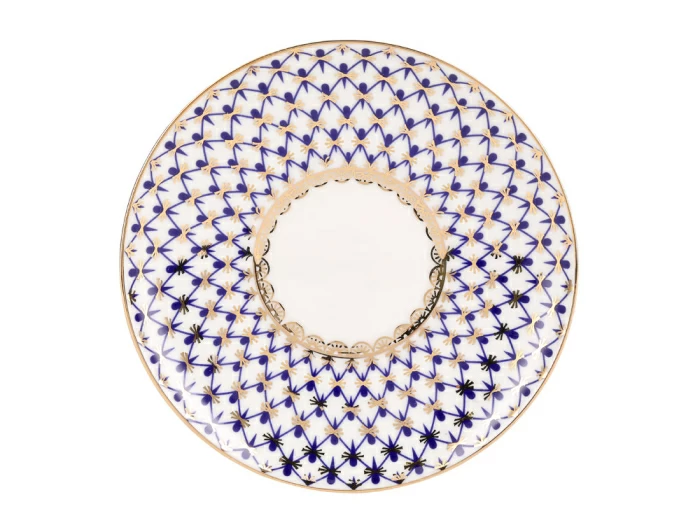 Трехпредметный комплект чайный форма Волна рисунок Кобальтовая сетка 155 мл арт. 81.15669.00.1, 