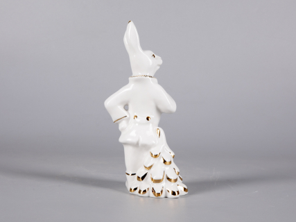 СКУЛЬПТУРА форма Заяц с ёлкой, рисунок Золотая ёлочка арт 82.42886.00.1, 