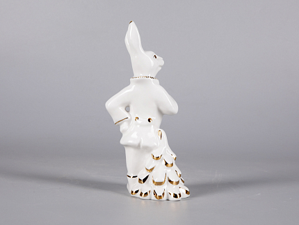 СКУЛЬПТУРА форма Заяц с ёлкой, рисунок Золотая ёлочка арт 82.42886.00.1