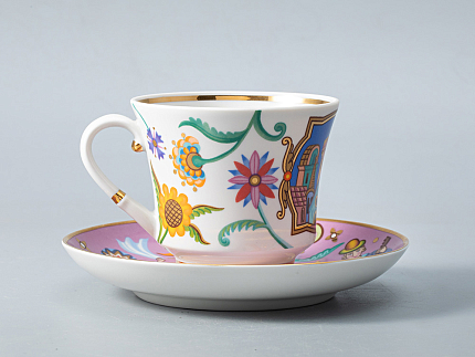 Чашка с блюдцем чайная 220 мл форма Банкетная рисунок Чудоград. Камаринская арт. 81.29158.00.1