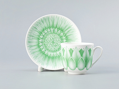 Чашка с блюдцем кофейная  180 мл., форма Ландыш,  рисунок Aloha Lagoon, арт. 81.30160.00.1