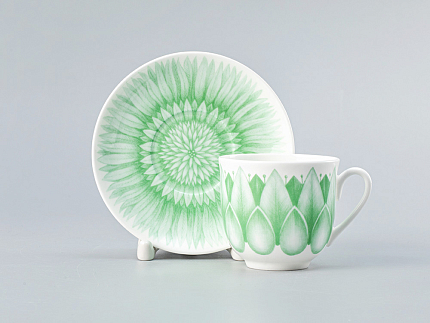 Чашка с блюдцем кофейная  180 мл., форма Ландыш,  рисунок Aloha Lagoon, арт. 81.30160.00.1