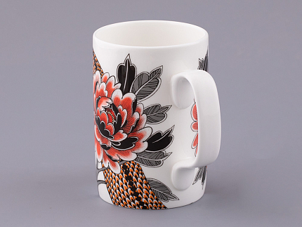 Бокал с блюдцем и крышкой в подарочной упаковке, форма top, рисунок TATTOO SERPENTA , арт. 81.32804.00.1