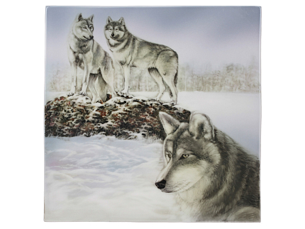 Пласт 350х350 форма Квадратный рисунок Волки зимой арт. 80.88052.00.1