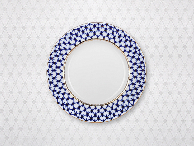 Подарочный набор Скатерть 145x145 Кобальтавая сетка белая арт. 14.01065.02