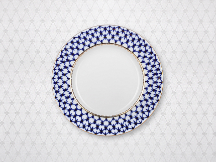Подарочный набор Скатерть 145x145 Кобальтавая сетка белая арт. 14.01065.02