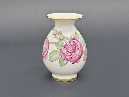 Ваза для цветов форма Березка №6 рисунок Улитка и розовый куст арт. 60.09237.00.5