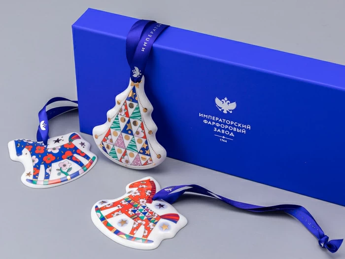 Подарочный набор Елочные игрушки Елки Иголки 3 шт, арт 81.34339.00.1, 