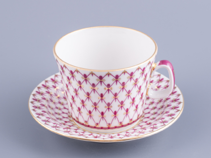 Чашка с блюдцем чайная 200 мл форма Молодежная рисунок Сетка-Блюз 2 арт. 81.24869.00.1, 