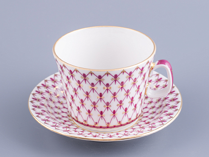 Чашка с блюдцем чайная 200 мл форма Молодежная рисунок Сетка-Блюз 2 арт. 81.24869.00.1