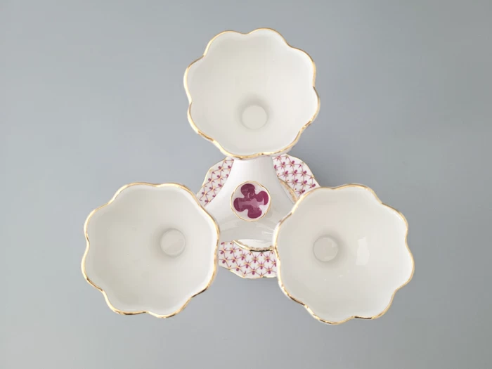 Подсвечник Трехрожковый Тюльпан Сетка-Блюз арт. 80.50232.00.1, 