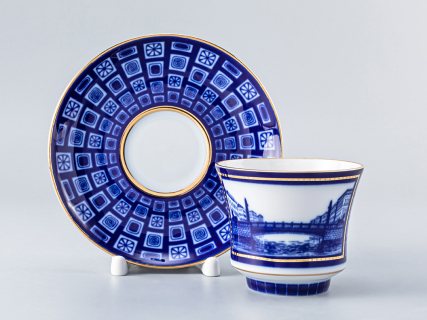 Чашка с блюдцем чайная 220 мл форма Банкетная рисунок Египетский мост арт. 81.16040.00.1, 