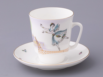 Чашка с блюдцем кофейная 165 мл форма Майская рисунок Белые ночи в Петербурге арт. 81.26632.00.5