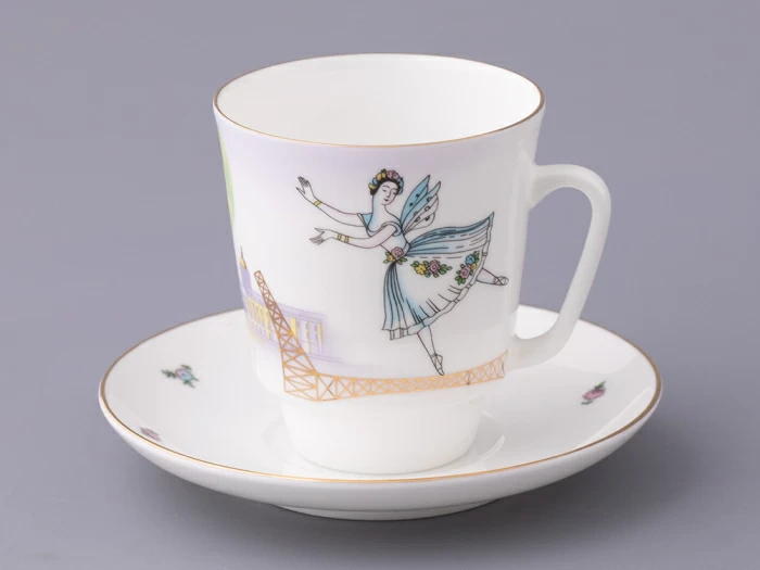 Чашка с блюдцем кофейная 165 мл форма Майская рисунок Белые ночи в Петербурге арт. 81.26632.00.5, 