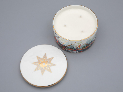 Свеча ароматическая в подарочной упаковке, форма Идиллия рисунок Календа аромат Зимний лес, арт. 81.33153.00.1, 