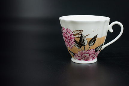 Чашка с блюдцем Желтая Роза, на форме Гвоздика, арт 61.20992.00.1