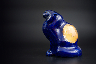 Скульптура Кобальтовый Кот, арт 62.15147.00.1