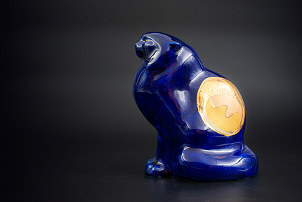 Скульптура Кобальтовый Кот, арт 62.15147.00.1