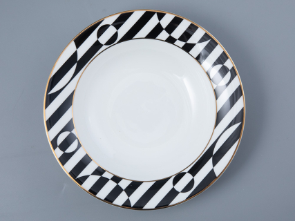 Тарелка глубокая 235 мм, форма Стандартная 2, рисунок Да и нет Черный, арт. 80.45834.00.1, 