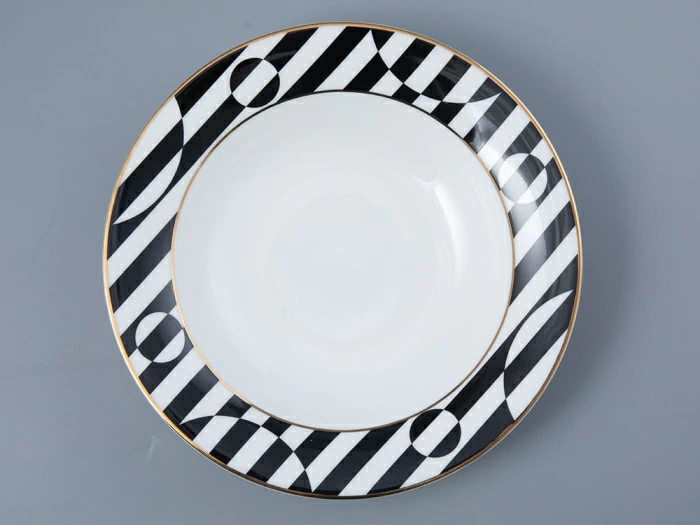 Тарелка глубокая 235 мм, форма Стандартная 2, рисунок Да и нет Черный, арт. 80.45834.00.1, 