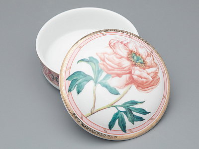 Туалетная коробочка в подарочной упаковке, форма Круглая, рисунок Дивный пион, арт 81.33188.00.1