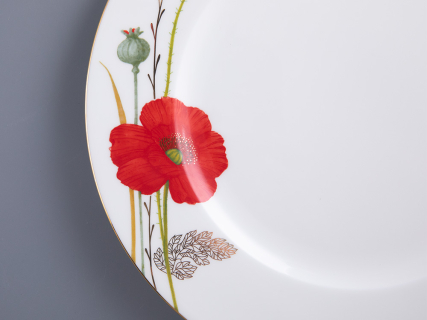 Сервиз столовый форма Премиум рисунок Маки на 6 персон 18 предметов, арт. 81.34142.00.1, 