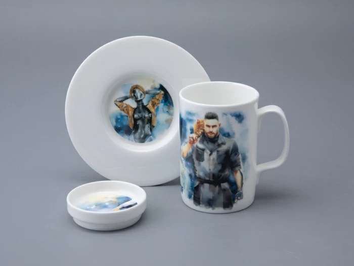 Бокал с блюдцем и крышкой 400мл в подарочной упаковке, форма Топ, рисунокAtomic Heart (Атомное Сердце) 1, арт 81.34448.00.1, 