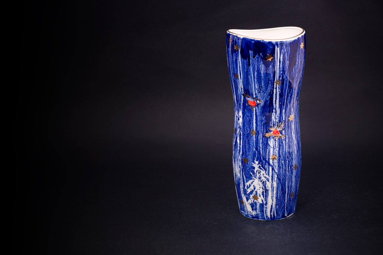 Ваза Зимний лес, форма Ева, арт 45.09082.00.1, 